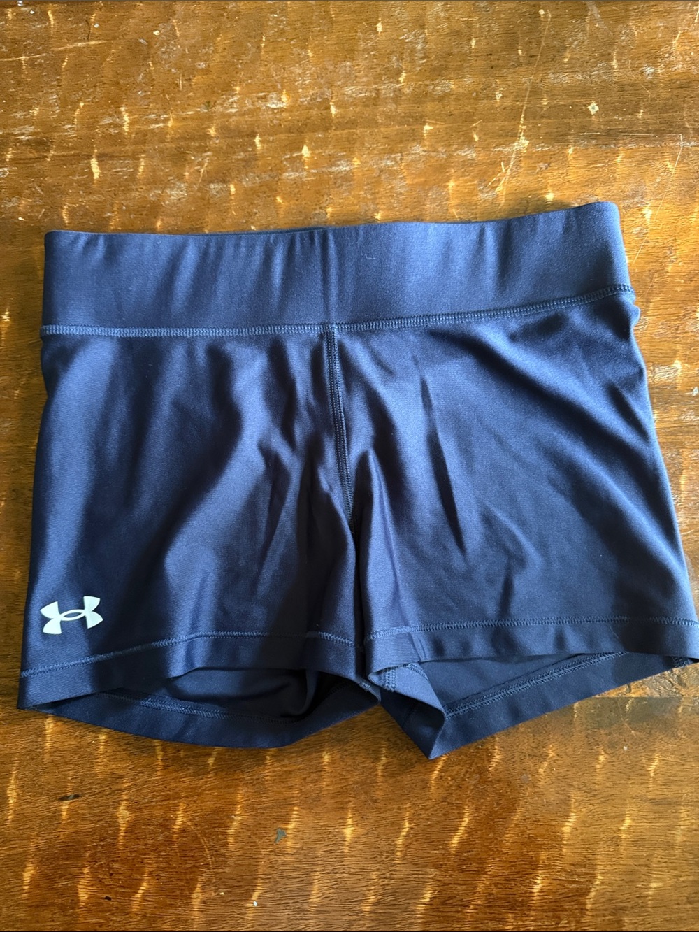 Under Armour Women's Navy Blue Athletic Compression Shorts